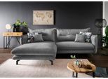 Ecksofa HOME AFFAIRE "Lazio modern und bequem, schmale Armlehnen, tolle Detailverarbeitung", grau (silber, türkis), B:255cm H:94cm T:180cm, Sofas, Ecksofa, Armlehnen verstellbar