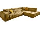 Ecksofa DIE PLANBAR "MP-IN15053 L-Form breiter Schenkel", gelb (curry), B:323cm H:73cm T:222cm, Sofas, Ecksofa, wahlweise mit Kopfteilverstellung und manueller Vorziehbank