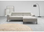 Ecksofa HOME AFFAIRE "Claya, 223 cm breit, L-Form, Kopfteilverstellung", light grau, B:223cm H:71cm T:179cm, 88% Polyester, 12% Polyacryl, Sofas, Ecksofa, Moderne Steppung, weicher Polsteraufbau & saugroboterfreundliche Höhe
