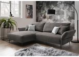 Ecksofa HOME AFFAIRE "Lazio modern und bequem, schmale Armlehnen, tolle Detailverarbeitung", grau (grau, braun), B:286cm H:96cm T:178cm, 100% Polyester, Sofas, Ecksofa, inklusive Armlehnenverstellfunktion, 4x Zierkissen gratis