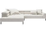 Ecksofa HOME AFFAIRE "Claya, 311 cm breit, L-Form, inkl. Kopfteilverstellung", weiß (snow), B:311cm H:71cm T:219cm, 88% Polyester, 12% Polyacryl, Sofas, Ecksofa, mit elektrischem Sitzvorzug im Hauptelement