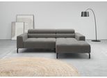 Ecksofa HOME AFFAIRE "Claya, 223 cm breit, L-Form, Kopfteilverstellung", anthrazit, B:223cm H:71cm T:179cm, 100% Polyester, Sofas, Ecksofa