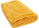 Tagesdecke KARE DESIGN "Wohndecke Mika, Kunstfelldecke, 150x200 cm", gelb, B:150cm L:200cm, Polyester, Tagesdecken, Tagesdecke, flauschig und warm
