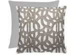 Dekokissen APELT "Rafia", grau (grau, grau, gemustert), B:46cm L:46cm, Obermaterial: 75% Polyester, 25% Baumwolle, Dekokissen_Sitzkissen_Kissenhüllen, Dekokissen