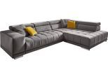 Ecksofa DIE PLANBAR "MP-IN15053 L-Form breiter Schenkel", grau, B:323cm H:73cm T:222cm, Sofas, Ecksofa, wahlweise mit Kopfteilverstellung und manueller Vorziehbank
