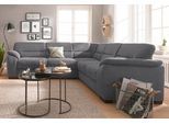 Ecksofa SIT & MORE "Montego", grau, B:255cm H:88cm T:225cm, Luxus-Microfaser (90% Polyester, 10% Polyamid);Struktur (100% Polyester);Luxus-Microfaser ALTARA NUBUCK (100% Polyester), Sofas, Ecksofa, wahlweise mit Bettfunktion und Schubkasten