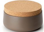 Vorratsdose CONTINENTA, grau (taupe), H:12cm Ø:20cm, Keramik, Kork, Lebensmittelaufbewahrungsbehälter, Vorratsdose, 20x12 cm