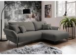 Ecksofa HOME AFFAIRE "Lazio modern und bequem, schmale Armlehnen, tolle Detailverarbeitung", grau (anthrazit), B:286cm H:96cm T:178cm, 100% Polyester, Sofas, Ecksofa, inklusive Armlehnenverstellfunktion, 4x Zierkissen gratis