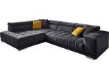 Ecksofa DIE PLANBAR "MP-IN15053 L-Form breiter Schenkel", grau (anthrazit), B:323cm H:73cm T:222cm, Sofas, Ecksofa, wahlweise mit Kopfteilverstellung und manueller Vorziehbank