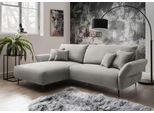 Ecksofa HOME AFFAIRE "Amarena modern & bequem, verstellbare Armlehnen, L-Form", grau, B:286cm H:95cm T:178cm, 100% Polyester, Sofas, Ecksofa, inklusive Armlehnenverstellfunktion, inkl. 4x Zierkissen
