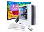 GAMEMAX Gaming-PC-Komplettsystem "MegaDeal CLAW WH 2781 AMD Ryzen 5 7500F 32GB DDR5 1TB SSD RTX 5060", Energieeffizienz: E, weiß, Microsoft Windows 11 Home (64 Bit), 32 GB RAM 1.000 GB SSD, Computer_Komplettsysteme, Windows 11, DDR5 RAM + MSI MAG 32C6 Curved Monitor, 80cm (32"), Gaming-PC-Komplettsystem