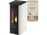Pelletofen FREEPOINT "Indaco 11", weiß (schwarz), Kaminöfen, Pelletofen