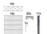 Doppelstabmattenzaun ALBERTS "mit verschiedenen Dekorelementen", grau (anthrazit, dekor nexus), H:120cm, Stahl, Zaunelemente, Doppelstabmattenzaun, anthrazit, Höhe: 100-160cm, Gesamtlänge: 10-20m, zum Einbetonieren