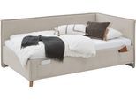 Kinderbett MEISE.MÖBEL "FUN II", beige (beige, beige), B:103cm L:215cm, Betten, Kinderbett, Polsterbett wahlweise mit Bettkasten, Jugendbett inkl. USB-Anschluss