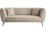 Ecksofa HOME AFFAIRE "Lazio modern und bequem, schmale Armlehnen, tolle Detailverarbeitung", beige, B:208cm H:83cm T:88cm, 100% Polyester, Sofas, Ecksofa, zwei verschiedene Fußfarben wählbar