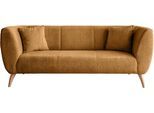 3-Sitzer HOME AFFAIRE "Colori modern und bequem, schmale Armlehnen, tolle Detailverarbeitung", gold (goldfarben), B:208cm H:83cm T:88cm, 100% Polyester, Sofas, 3-Sitzer, zwei verschiedene Fußfarben wählbar