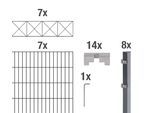 Doppelstabmattenzaun ALBERTS "mit verschiedenen Dekorelementen", grau (anthrazit, dekor nexus), H:120cm, Stahl, Zaunelemente, Doppelstabmattenzaun, anthrazit, Höhe: 100-160cm, Gesamtlänge: 10-20m, zum Einbetonieren