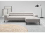 Ecksofa HOME AFFAIRE "Claya, 258 cm breit, L-Form, Kopfteilverstellung", light grau, B:258cm H:71cm T:179cm, 100% Polyester, Sofas, Ecksofa, Moderne Steppung, weicher Polsteraufbau & saugroboterfreundliche Höhe