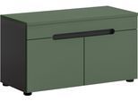 Sitzbank HOME AFFAIRE "REHAT, TOPSELLER, Breite 80cm, 2 Türen, 2 Fächer", basalt grau, smoke grün, B:80cm H:45cm T:37cm, FSC-zertifizierter Holzwerkstoff, Sitzbänke, Sitzbank, Garderobenbank, Flurbank, Dielenbank, Bank mit Stauraum, Bank