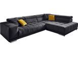 Ecksofa DIE PLANBAR "MP-IN15053 L-Form breiter Schenkel", grau (anthrazit), B:323cm H:73cm T:222cm, Sofas, Ecksofa, wahlweise mit Kopfteilverstellung und manueller Vorziehbank