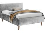 Polsterbett MEISE.MÖBEL "Mattis", grau, B:161cm H:105cm L:218cm, Bezug Bett: Boucle (100% Polyester), Betten, Polsterbett, Topseller, wahlweise mit Bettkasten