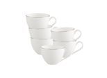 Tasse VILLEROY & BOCH "Kaffeetassen Anmut Platinum No.1 150 ml 6er Set weiß", weiß, Porzellan, Trinkgefäße, Tasse
