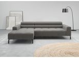Ecksofa HOME AFFAIRE "Claya, 258 cm breit, L-Form, Kopfteilverstellung", grau (anthrazit), B:258cm H:71cm T:179cm, 100% Polyester, Sofas, Ecksofa, Moderne Steppung, weicher Polsteraufbau & saugroboterfreundliche Höhe