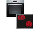 CONSTRUCTA Backofen-Set "CX3BS604", Energieeffizienz: A, grau (edelstahl), Herdsets, Backofen-Set