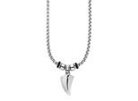 Kette mit Anhänger BRUNO BANANI "Schmuck Geschenk Kette mit Anhänger in Haifischzahn-Optik", silber (edelstahlfarben, schwarz), Halsketten, Herren, Edelstahl Kautschuk, L: 50 B: 2,5mm, Edelstahl, Kautschuk, B:2,5mm