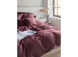 Bettwäsche IRISETTE "Premium Satin Bettwäsche Paris", rubin, B/L: 140cm x 200cm, 1 Stk., 1 Stk., Mako-Satin, B/L: 90cm x 70cm, 2, Mako-Satin, Obermaterial: 100% Baumwolle, Bettwäsche, Bettwäsche, hochwertige Uni Premium Bettwäsche mit Reißverschluss, 100% Baumwolle
