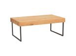 Möbelix , Naturfarben, Schwarz , Holz, Metall, Holzwerkstoff , Eiche , furniert , rechteckig , 110x42.8x65 cm , Wohnzimmer, Wohnzimmertische, Couchtische, Couchtische Metall