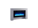 Möbelix , Grau , Metall, Holzwerkstoff , 141x88x21 cm , Fernbedienung, Flammeneffekt separat schaltbar, Überhitzungsschutz, Thermostat, Dimmer , Kamine, Elektrokamine