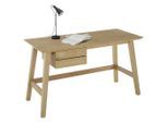 Möbelix , Eichefarben , Holz, Holzwerkstoff , Eiche , furniert , 2 Schublade(n) Schubladen , rechteckig , 140x75x60 cm , Büromöbel, Schreibtische, Schreibtische