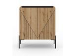 Livetastic , Schwarz, Eiche dunkel , Holzwerkstoff , Holzoptik , 2 Fächer , 82x91x40 cm , FSC MIX , stehend ,