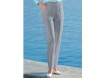 Schlupfhose CLASSIC BASICS, Damen, Gr. 24, Kurzgrößen, grau (silbergrau), 62% Polyester, 36% Viskose, 2% Elasthan, unifarben, lang, Hosen Schlupfhose
