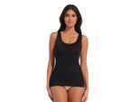 Shapingtop MAGIC BODYFASHION, Damen, Gr. XL, schwarz, Stoff, Obermaterial: 85% Polyamid, 15% Elasthan, sehr figurbetont hüftbedeckend, tiefer Rundhals, Tops, mit figurformender Funktion