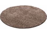 Hochflor-Teppich AYYILDIZ TEPPICHE "Life Shaggy 1500" Gr. 9, braun (mokka), H:30mm Ø:160cm, Kunstfaser, Teppiche, auch in rechteckig, Wohnzimmer, Langflor, große Farbauswahl