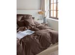 Bettwäsche IRISETTE "Premium Satin Bettwäsche Paris", schoko, B/L: 200cm x 220cm, 1 Stk., 2 Stk., Mako-Satin, B/L: 80cm x 80cm & 80cm x 80cm, 3, Mako-Satin, Obermaterial: 100% Baumwolle, Bettwäsche, Bettwäsche, hochwertige Uni Premium Bettwäsche mit Reißverschluss, 100% Baumwolle