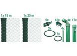 Maschendrahtzaun ALBERTS, grün (grün, zum einbetonieren), H:80cm, Stahl, Zaunelemente, Maschendrahtzaun, verschiedene Abmessungen, mit oder ohne Bodenhülse