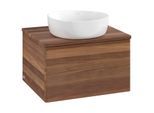 Villeroy und Boch Antao Waschtisch-Unterschrank L29012HM mit Beleuchtung, 60x36x50cm, Waschbeckenplattenfarbe warm walnut, warm walnut