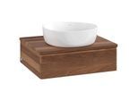 Villeroy und Boch Antao Waschtisch-Unterschrank L07112HM mit Beleuchtung mit Struktur, 60x19x50cm, Waschbeckenplattenfarbe warm walnut, warm walnut