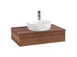 Villeroy und Boch Antao Waschtisch-Unterschrank L08152HM mit Beleuchtung mit Struktur, 80x19x50cm, Hahnloch, Waschbeckenplattenfarbe warm walnut, warm walnut