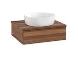 Villeroy und Boch Antao Waschtisch-Unterschrank L07012HM mit Beleuchtung, 60x19x50cm, Waschbeckenplattenfarbe warm walnut, warm walnut