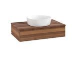 Villeroy und Boch Antao Waschtisch-Unterschrank L08012HM mit Beleuchtung, 80x19x50cm, Waschbeckenplattenfarbe warm walnut, warm walnut