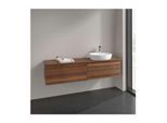 Villeroy und Boch Antao Waschtisch-Unterschrank L27052HM mit Beleuchtung, 4 Auszüge, 1600 x 360 x 500 mm, Front ohne Struktur, Warm Walnut / Warm Walnut
