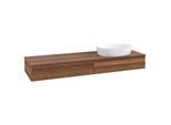 Villeroy und Boch Antao Waschtisch-Unterschrank L16012HM mit Beleuchtung, 160x19x50cm, Waschbeckenplattenfarbe warm walnut, warm walnut