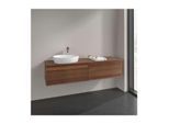 Villeroy und Boch Antao Waschtisch-Unterschrank L37112HM mit Beleuchtung, 2 Auszüge, 1600 x 360 x 500 mm, Front mit Struktur, Warm Walnut / Warm Walnut