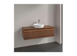 Villeroy und Boch Antao Waschtisch-Unterschrank L32112HM mit Beleuchtung, 1 Auszug, 1200 x 360 x 500 mm, Front mit Struktur, Warm Walnut / Warm Walnut