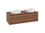 Villeroy und Boch Antao Waschtisch-Unterschrank L24012HM mit Beleuchtung, 120x36x50cm, Waschbeckenplattenfarbe warm walnut, warm walnut