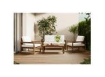 Ambia Garden Loungegarnitur, Akazie, Holz, Akazie, Hartholz, Füllung: Baumwollfüllung, Polyester,Polyurethan (Pur), 132x70x72 cm, Loungemöbel, Gartenlounge-Sets